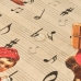 Dėmėms atspari derva dengta staltiesė Belum Christmas Sheet Music Juoda Raudona Žalia Linas 300 x 150 cm