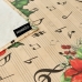 Mantel resinado antimanchas Belum Christmas Sheet Music Negro Rojo Verde Lino 300 x 150 cm