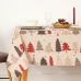 Stain-proof resined tablecloth Belum Laponia Red Grey Linen 200 x 150 cm