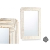 Miroir mural Blanc Marron Bois de manguier Courbe 90 x 60 x 2 cm