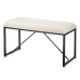 Panca Bianco Metallo Stoffa 81 x 42 x 38 cm