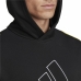 Férfi kapucnis pulóver Adidas Embroidered Badge Fekete