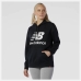 Sieviešu Sporta Krekls ar Kapuci New Balance Essentials Stacked Logo Melns