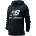 Felpa con Cappuccio Donna New Balance Essentials Stacked Logo Nero