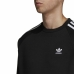 Herensweater zonder Capuchon Adidas 3 stripes Zwart