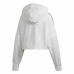 Bluza z kapturem Damska Adidas Cropped Biały