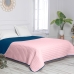 Sengetæppe med to sider HappyFriday Basic Dash Pink Marineblå 240 x 260 cm