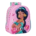 Mochila Infantil 3D Disney Princess Jasmine Cor de Rosa 27 x 33 x 10 cm