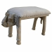 Panca DKD Home Decor Elefante Bianco Naturale Legno di mango 65 x 31,7 x 38 cm