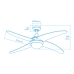 Ceiling Fan with Light EDM 33807 Caspio 60 W