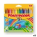 Crayons gras de couleur Plastidecor Multicouleur (12 Unités)