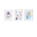 Set de 3 tablouri Crochetts Alice Multicolor Lemn MDF 33 x 43 x 2 cm Iepure Pălărie Fată (3 Piese)