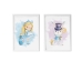 Set de 2 tablouri Crochetts Alice Multicolor Lemn MDF 33 x 43 x 2 cm Iepure (2 Piese)