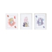 Set de 3 tablouri Crochetts Alice Multicolor Lemn MDF 33 x 43 x 2 cm Iepure Inimi Fată (3 Piese)