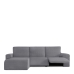 Κάλυμμα για καναπέ με σκαμπό αριστερό μικρό μπράτσο Eysa JAZ Γκρι 120 x 120 x 360 cm