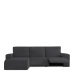 Hoes voor chaise longue met korte armleuning links Eysa JAZ Donker grijs 120 x 120 x 360 cm