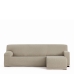 Κάλυμμα για καναπέ με σκαμπό αριστερό μικρό μπράτσο Eysa TROYA Ανοιχτό καφέ 170 x 110 x 310 cm