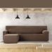Κάλυμμα για καναπέ με σκαμπό αριστερό μικρό μπράτσο Eysa JAZ Καφέ 120 x 120 x 360 cm