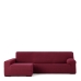 Κάλυμμα για καναπέ με σκαμπό αριστερό μεγάλο μπράτσο Eysa JAZ Βουργουνδίας 180 x 120 x 360 cm