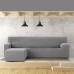 Funda para chaise longue de brazo corto izquierdo Eysa JAZ Gris 120 x 120 x 360 cm