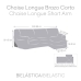 Capa para chaise longue de braço curto direito Eysa JAZ Cor de Rosa 120 x 120 x 360 cm