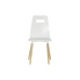 Chaise de Salle à Manger DKD Home Decor 43 x 50 x 88 cm Bois Blanc Caoutchouc Marron Clair