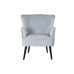 atzveltnes krēsls DKD Home Decor Melns Metāls Debesu zils (76 x 76 x 82 cm)