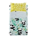 Jeu de draps HappyFriday Moshi Moshi Panda garden blue Bleu Lit de bébé 2 Pièces