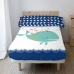 Jeu de draps HappyFriday Moshi Moshi Whale Multicouleur Lit 1 persone 2 Pièces