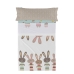 Set di Lenzuola HappyFriday Moshi Moshi Rabbit family Multicolore Singolo 2 Pezzi