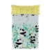 Jeu de draps HappyFriday Moshi Moshi Panda garden blue Bleu Lit 1 persone 2 Pièces