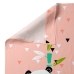 Prešívané obliečky bez výplne HappyFriday Moshi Moshi Panda garden Ružová Detská postieľka 2 Kusy