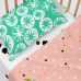 Jeu de draps HappyFriday Moshi Moshi Panda garden Rose Lit de bébé 2 Pièces