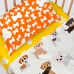 Conjunto de Lençóis HappyFriday Mr Fox Dogs Multicolor Berço de Bebé 2 Peças