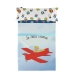 Komplet posteljnine HappyFriday Le Petit Prince Son avion Pisana Postelja od 105 2 Kosi