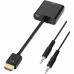 Adaptador HDMI para SVGA com Áudio Aisens A122-0126 Preto 10 cm