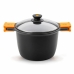 Olla con Tapa BRA A273905 Negro Negro/Naranja Metal Aluminio Aluminio fundido (1 unidad)