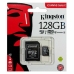 Micro SD geheugenkaart met adapter Kingston SDCS2/128GB Zwart 128 GB