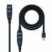 Kabel z rozgałęźnikiem USB NANOCABLE 10.01.0312 Czarny 10 m