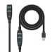 Kabel z rozgałęźnikiem USB TooQ 10.01.0313 Czarny 15 m 5 Gbps