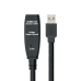 USB Forlengelseskabel TooQ 10.01.0313 Svart 15 m 5 Gbps