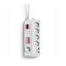 Strāvas virtene - 5 ligzdas ar Slēdzi Salicru SPS SAFE Master USB 250 V (1,8 m)