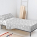 Set di Lenzuola HappyFriday Basic Kids Clouds Grigio Singolo 2 Pezzi