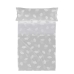 Set di Lenzuola HappyFriday Basic Kids Clouds Grigio Singolo 2 Pezzi