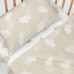 Set di Lenzuola HappyFriday Basic Kids Clouds Beige Culla Neonato 2 Pezzi