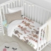 Duvet cover set HappyFriday Moshi Moshi Rabbit Family Multicolour Baby Crib 2 Pieces