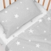 Set beddengoed HappyFriday Basic Kids Little star Grijs Wieg voor baby's 2 Onderdelen