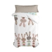 Dekbedovertrek set HappyFriday Moshi Moshi Rabbit Family Multicolour Bed van 80/90 2 Onderdelen