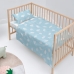 Set di Lenzuola HappyFriday Basic Kids Clouds Azzurro 2 Pezzi