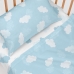 Jeu de draps HappyFriday Basic Kids Clouds Bleu 2 Pièces